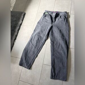 Empyre Faded Black Baggy Wide Leg Jeans